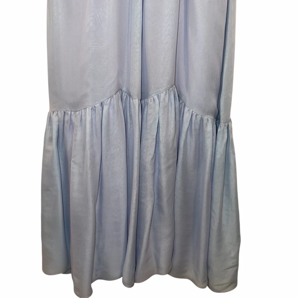Emporio Armani Purple Blue Midi Dress Silk Chiffon Colorblock 4 Formal Wedding - Picture 9 of 12